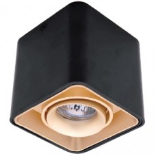 Σποτ Τετράγωνο Οροφής με ντουί GU10 Αλουμινίου Μαύρο-Χρυσό 92DL044S1/GDBL